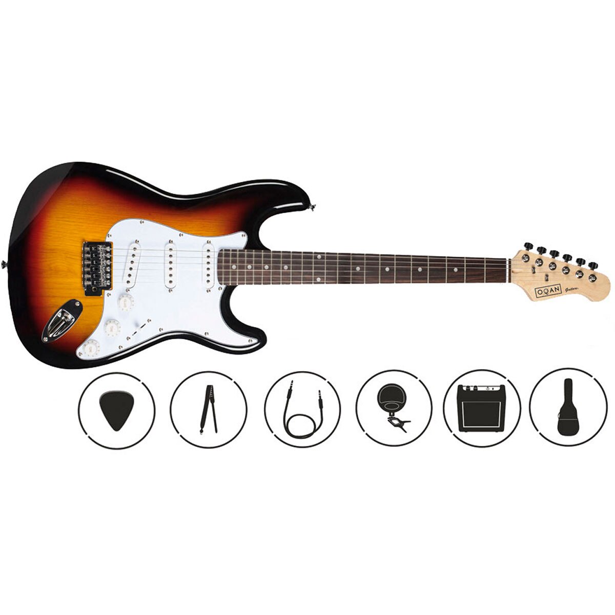 Imagem 0 de Conjunto de Guitarra Elétrica Oqan Qge-St25 Sb Electric Pack