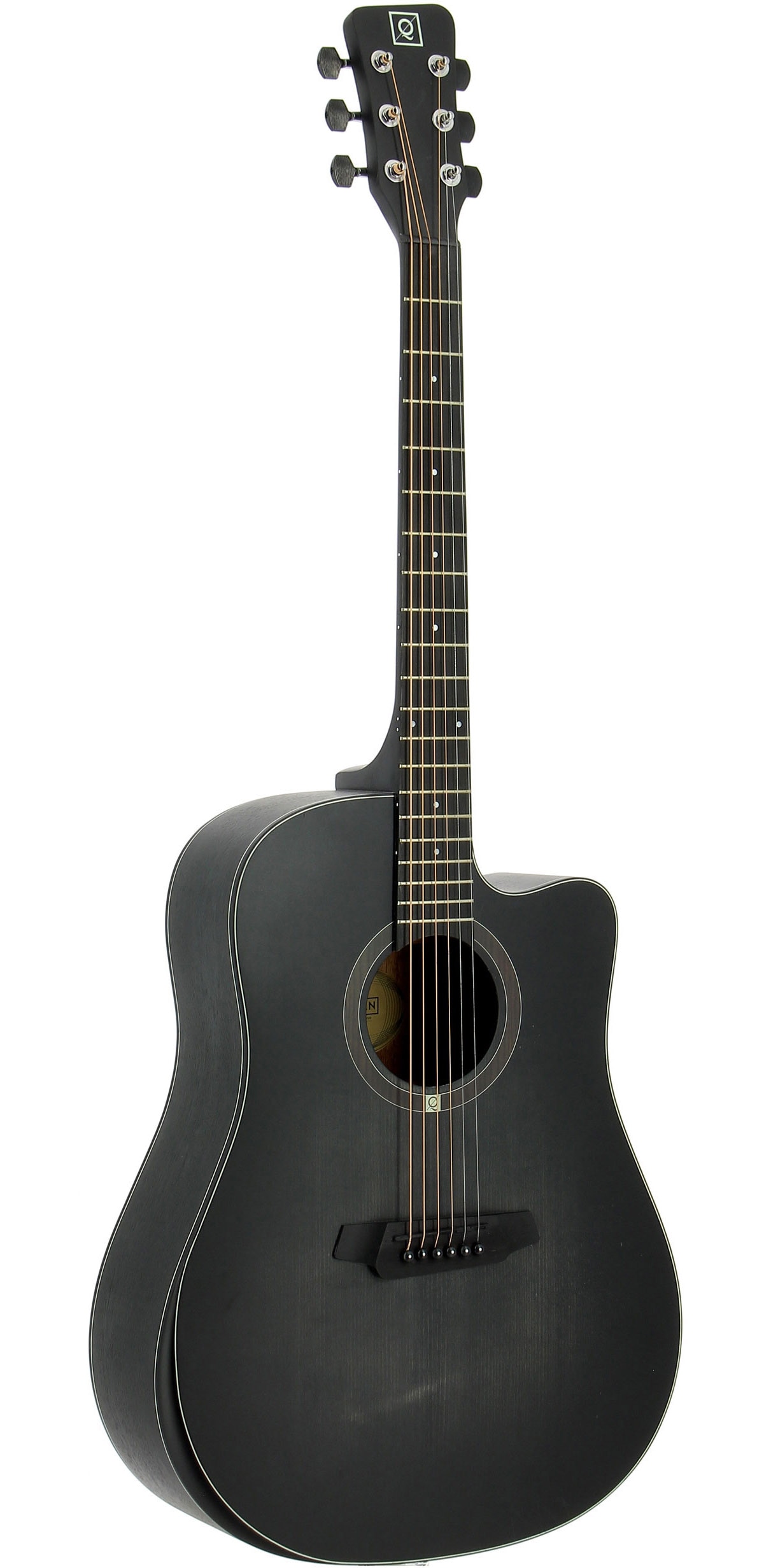 Guitarra acústica de 6 cordas com Cutaway Oqan Qga-101 Bkc (Sem Preamp) Preto-1