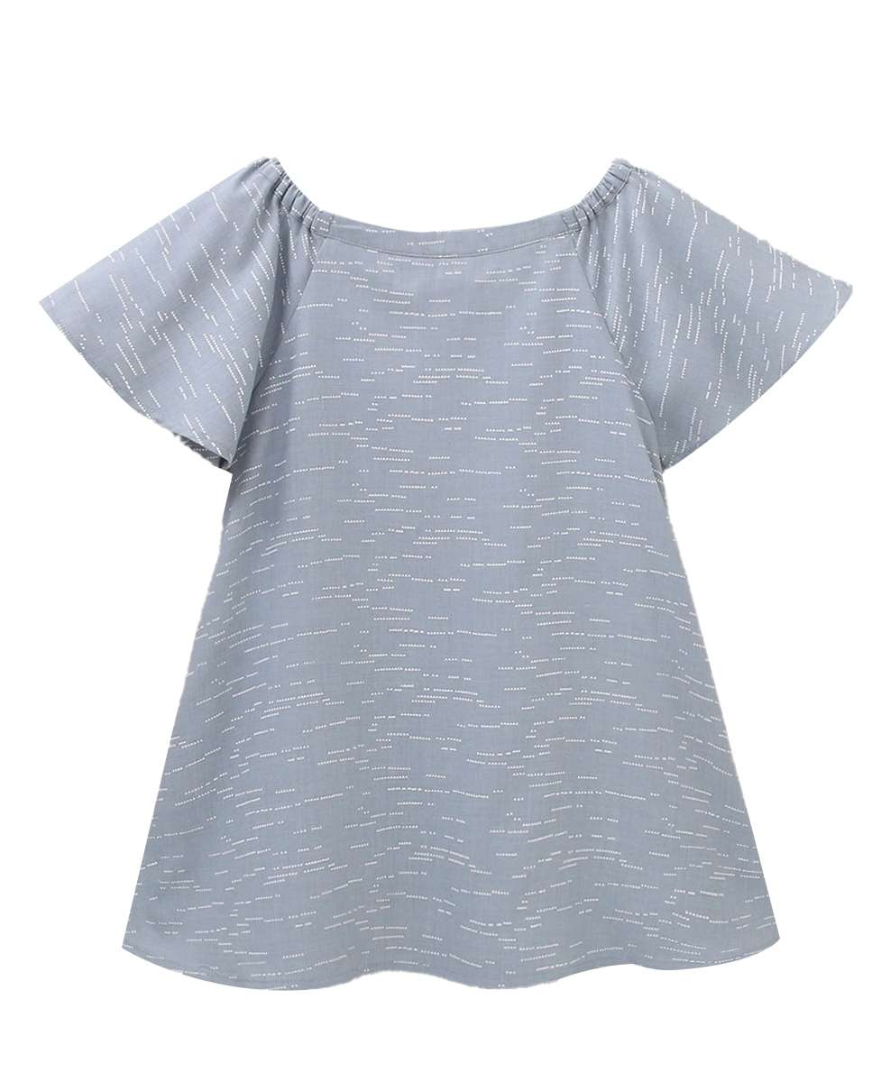Vestido Infantil Estampado em Azul Azul-claro-2