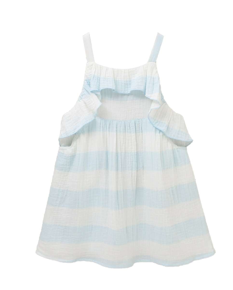 Imagem 0 de Vestido Infantil em Bambula com Estampado Às Riscas