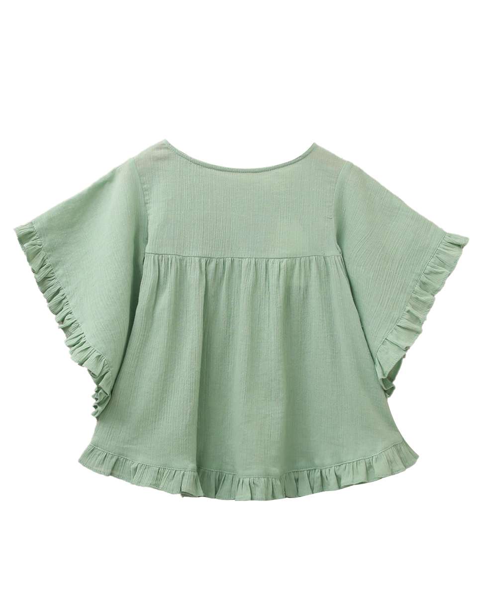 Blusa Tipo Kaftan em Verde Verde-menta-1