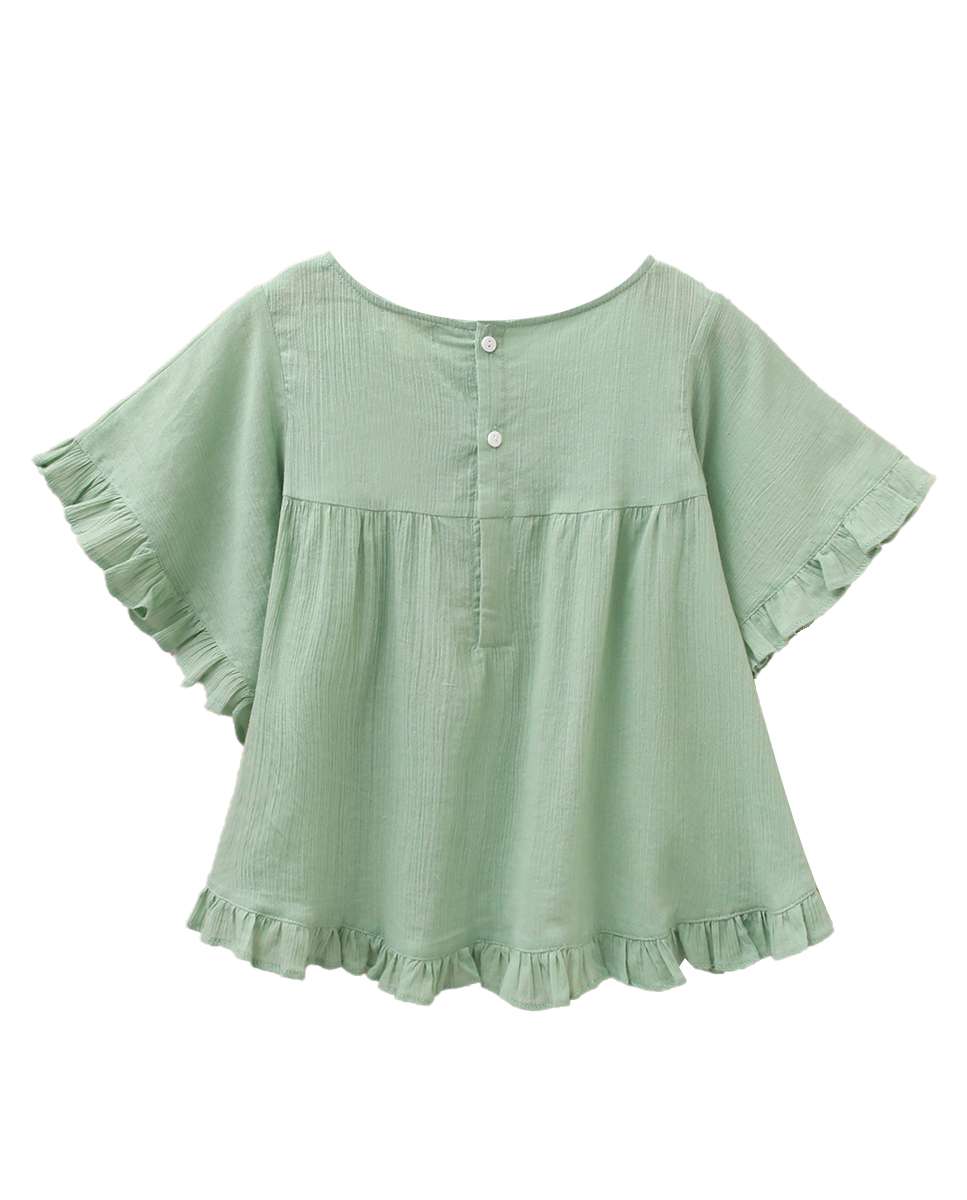 Blusa Tipo Kaftan em Verde Verde-menta-2