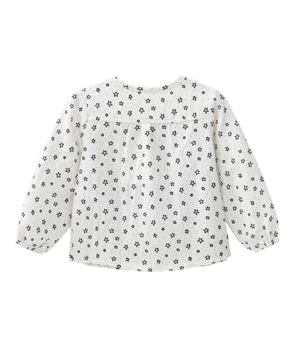 Camisa para Bebé em Branco com Estampado de Estrelas Branco-2