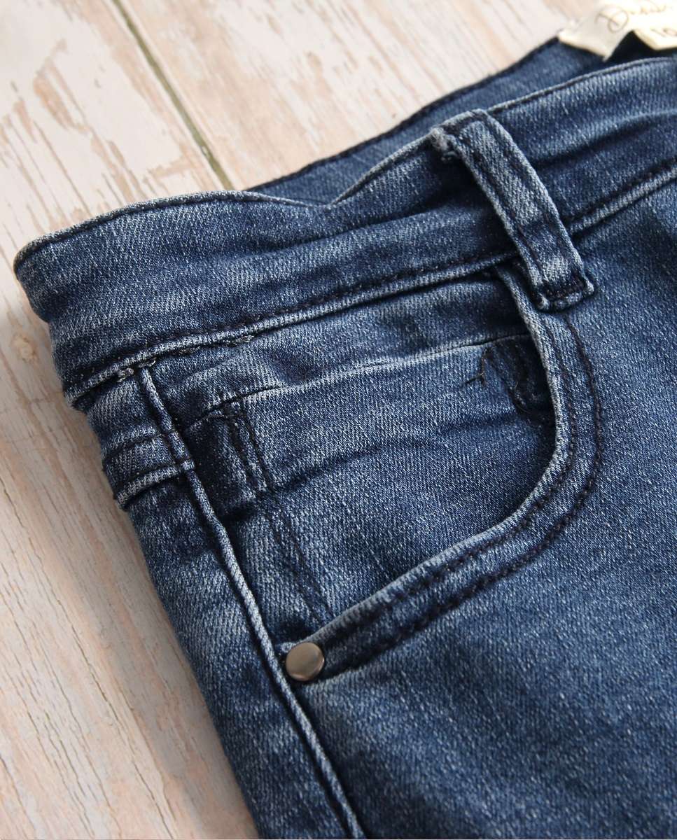 Calças Infantil Denim Jeans em Azul com Bolsos Dadati Azul-4