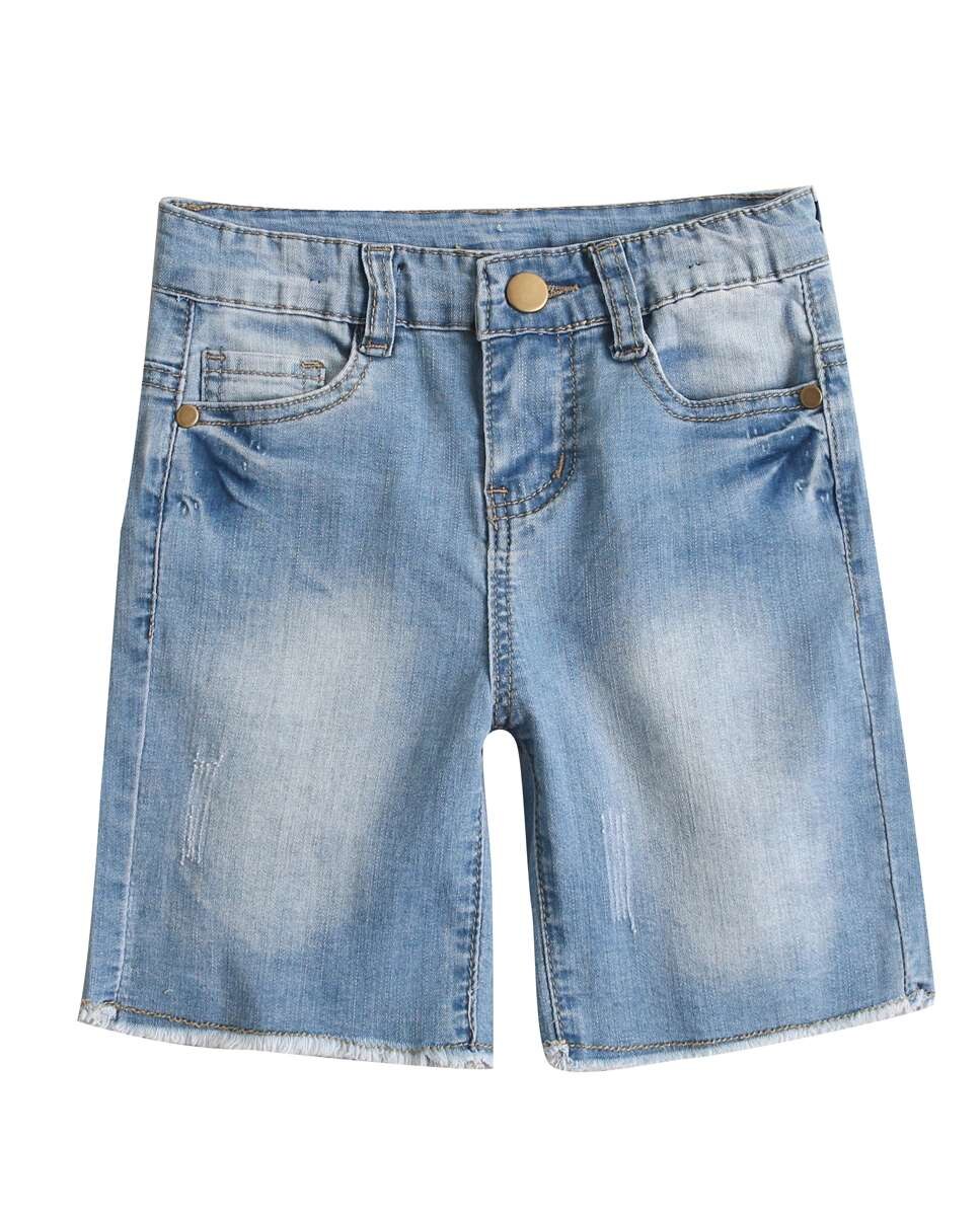 Bermudas Infantil Denim com Cinco Bolsos Azul denim-1