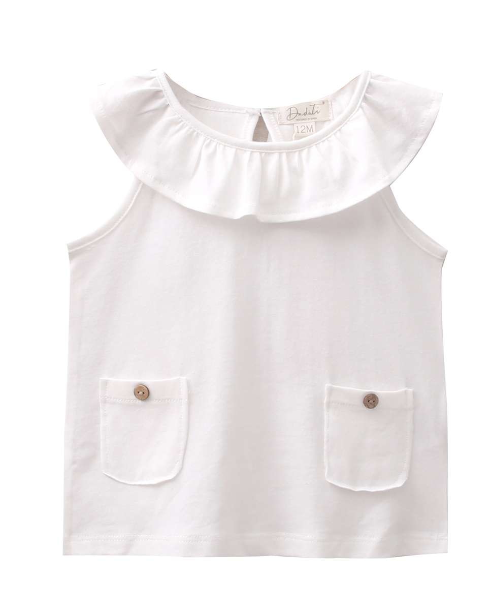 Imagem 0 de T-shirt para Bebé com Gola Folho e Bolsos