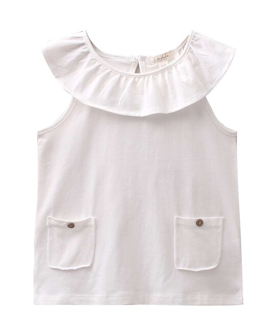 Imagem 0 de T-shirt Infantil com Gola Folho e Bolsos