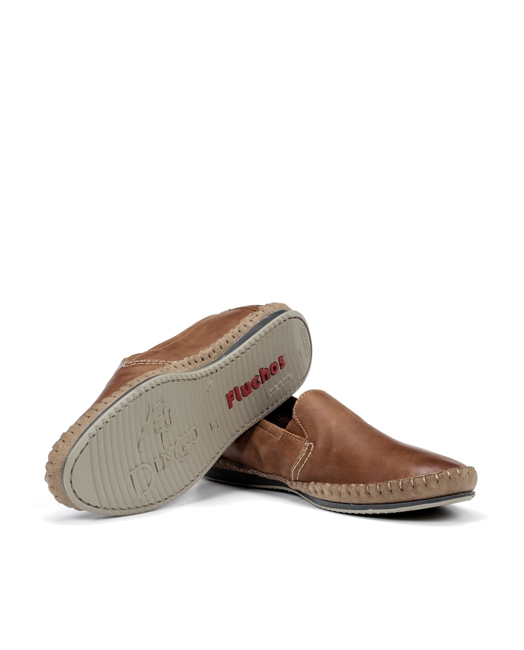 Mocassins Fabricados em Pele Castanho-4