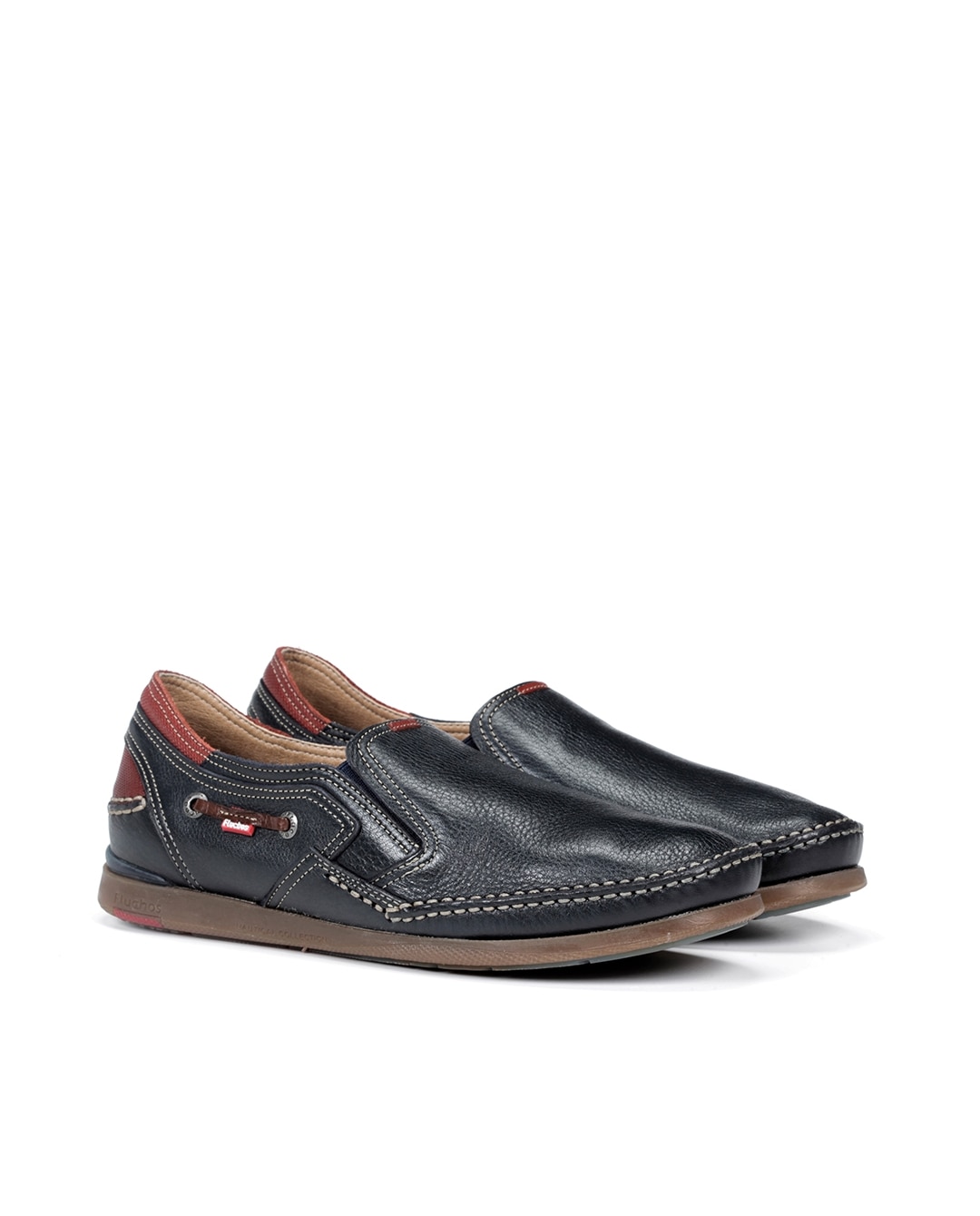 Mocassins Fabricados em Pele Azul-marinho-2