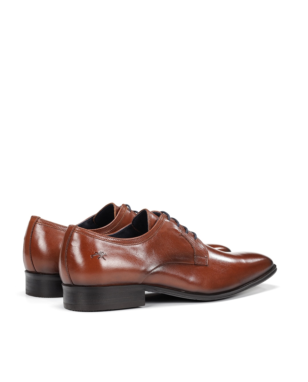 Sapatos de Cordões Fabricados em Pele Castanho-3