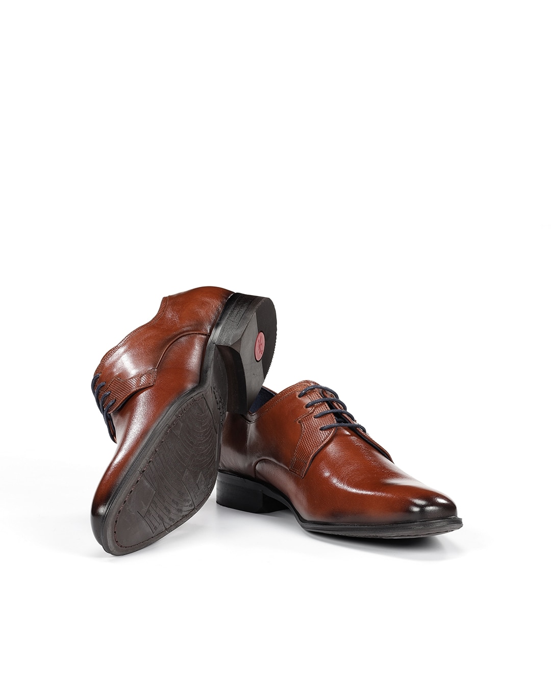 Sapatos de Cordões Fabricados em Pele Castanho-4