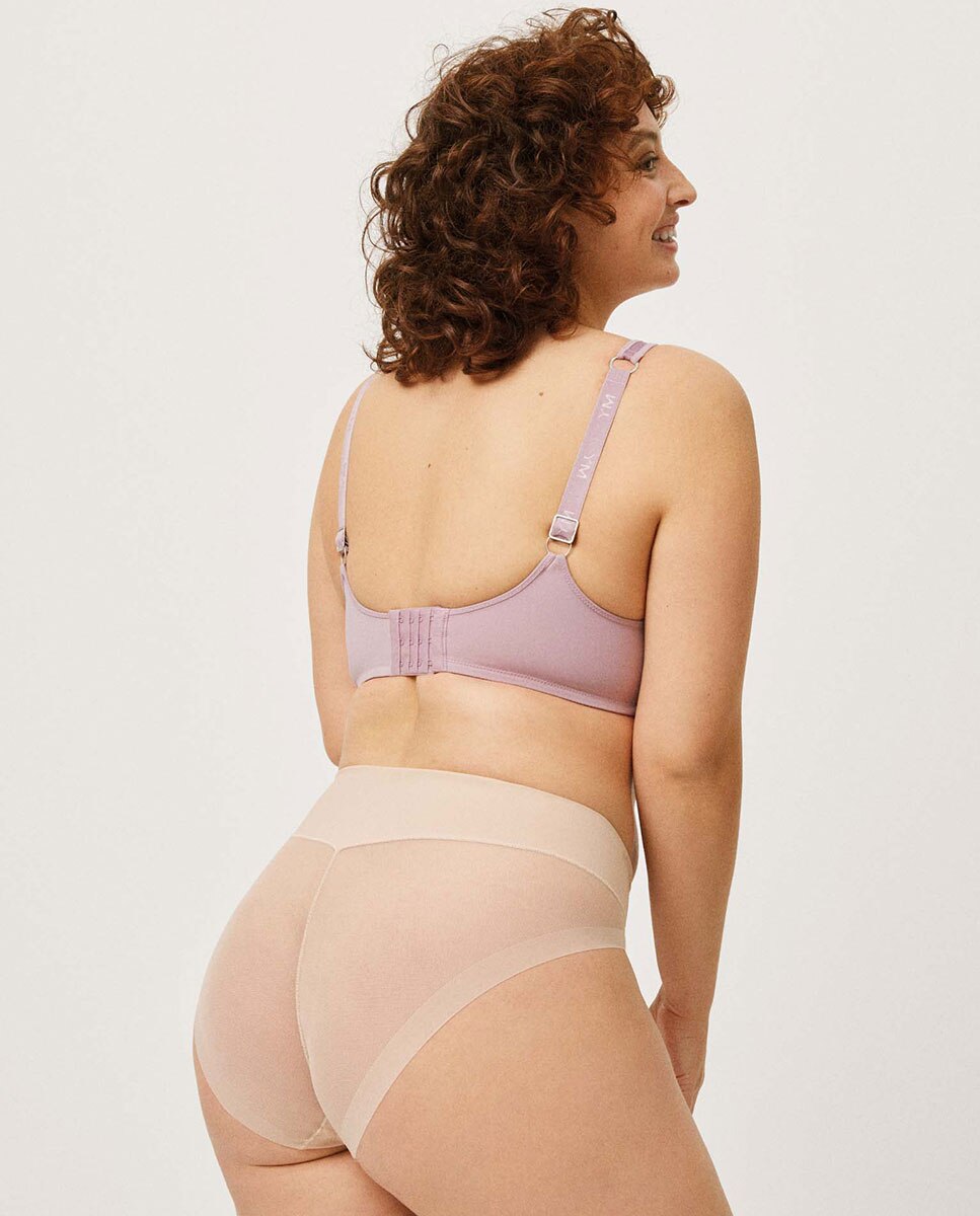 Cueca Redutora em Tecido de Tule Compressão Média Nude-2