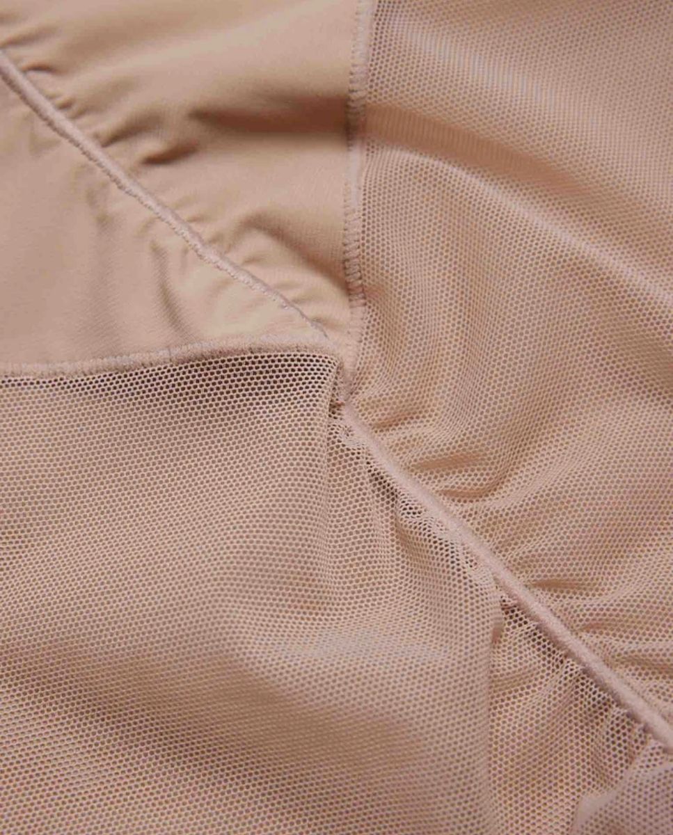 Braga Redutora Alta Abdominal em Tecido de Tule Compressão Média Nude-5