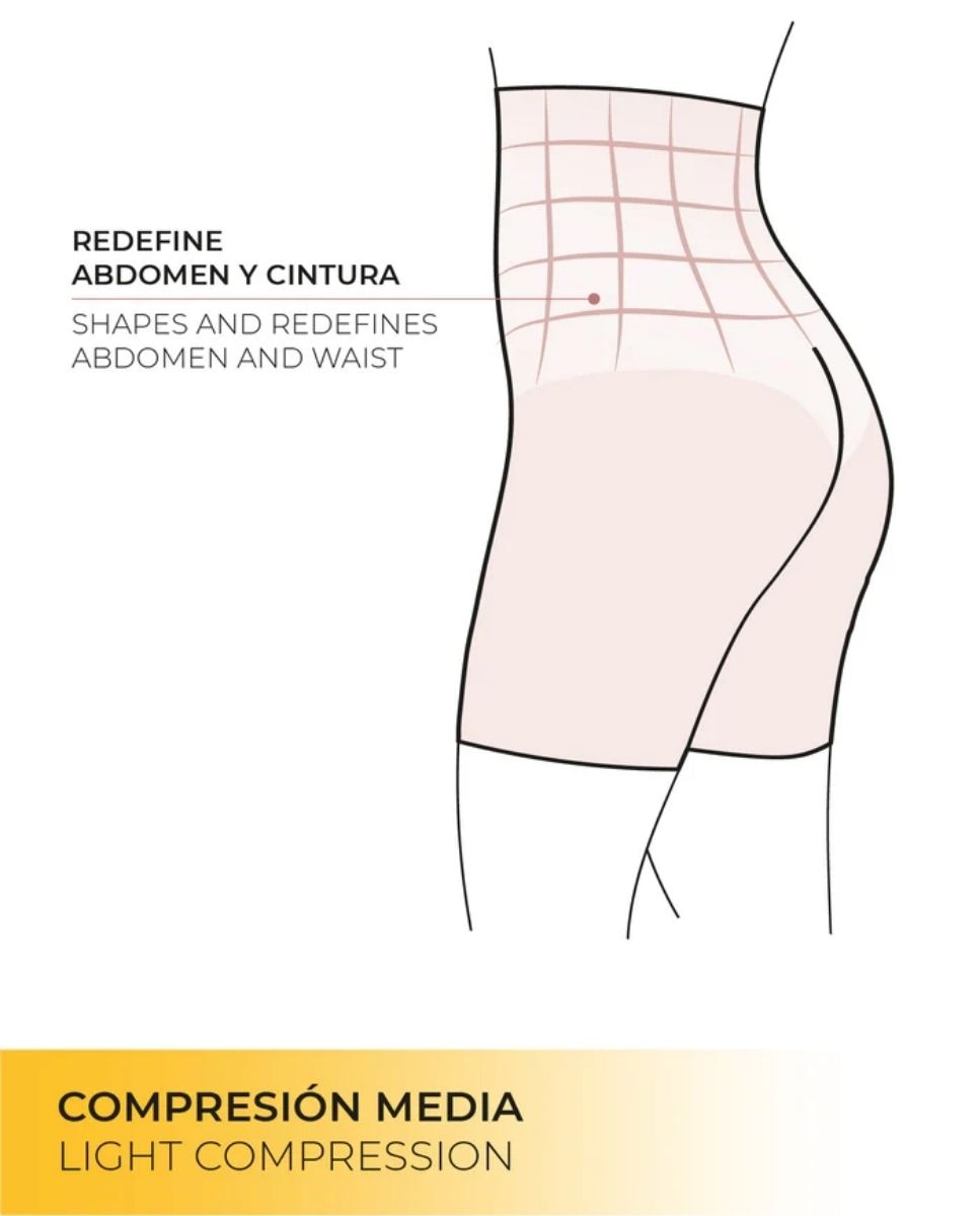 Braga Redutora Alta Abdominal em Tecido de Tule Compressão Média Nude-6