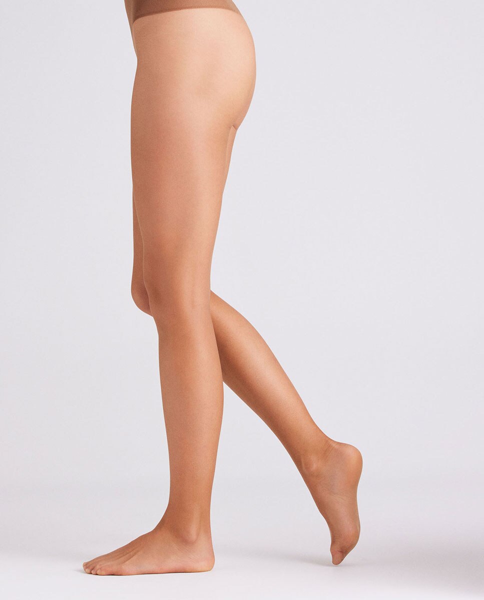 Collants de Cintura Baixa 10 Denier Natural Tabaco-2