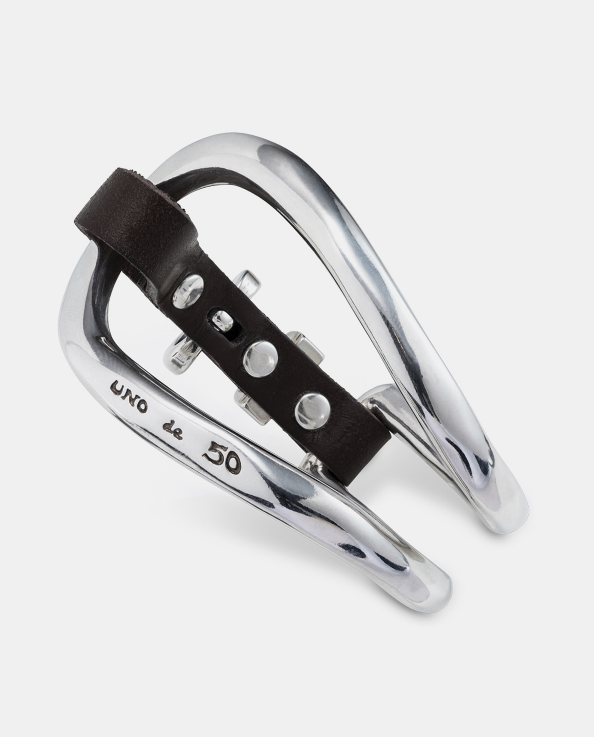 Pulseira Banhada em Prata de Lei com Detalhe em Couro Prata-4