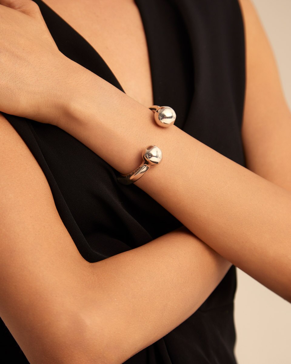 Pulseira Zen Banhada em Prata de Lei Prata-4