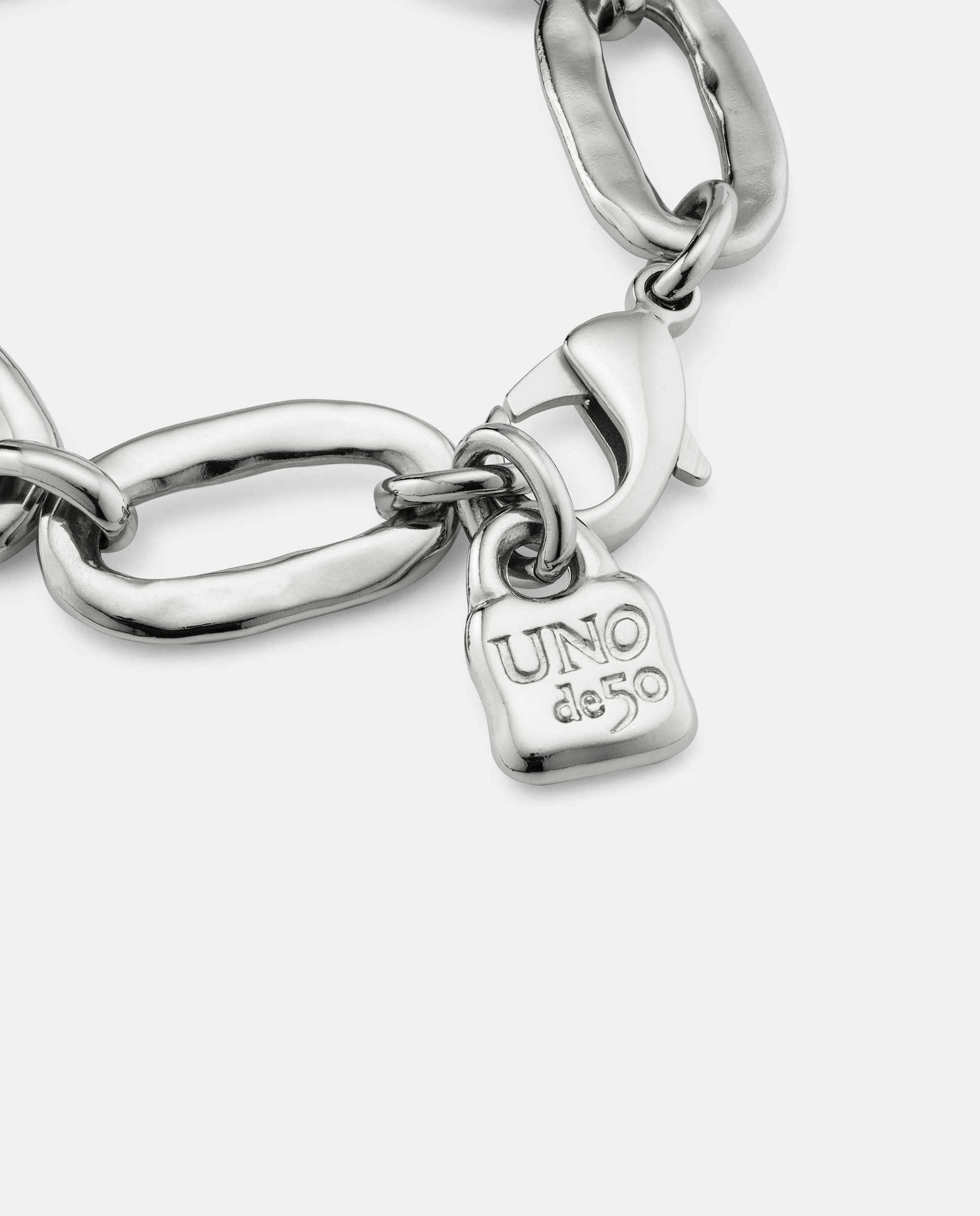 Pulseira de Elos Banhada em Prata de Lei Prata-3