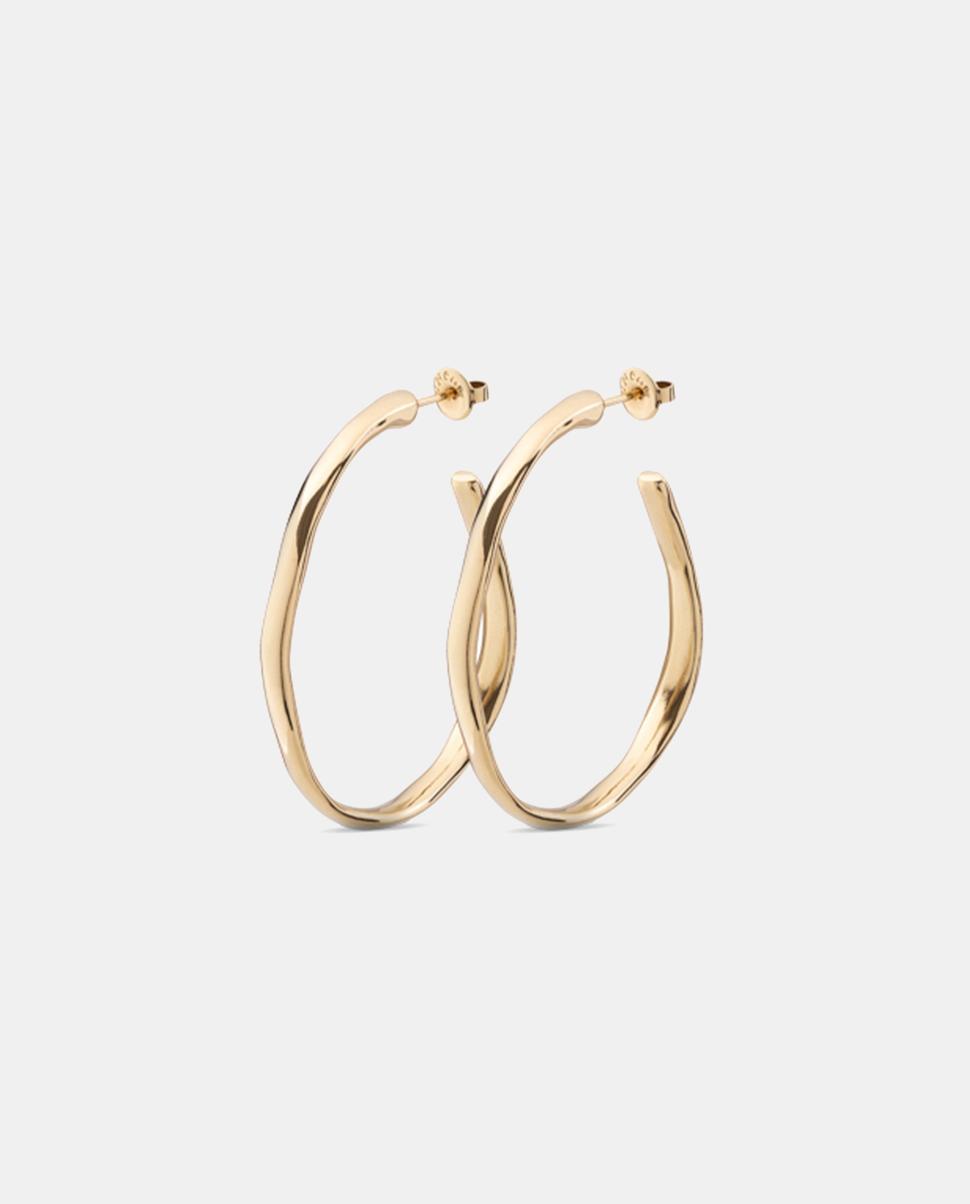 Brincos de Argola Aberta Banhados a Ouro 18k Ouro-3