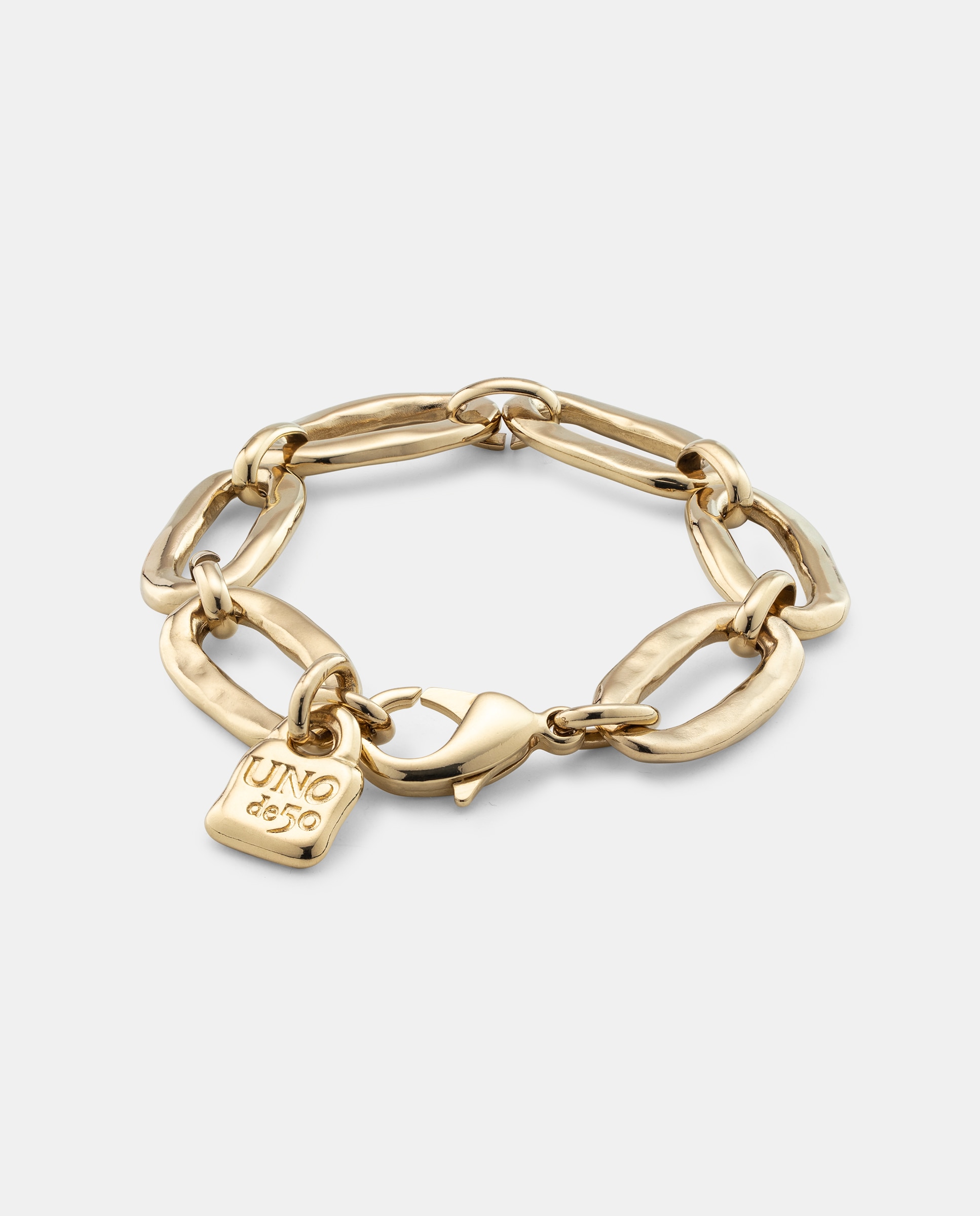 Pulseira de Elos Ovais Banhada a Ouro 18k Ouro-3