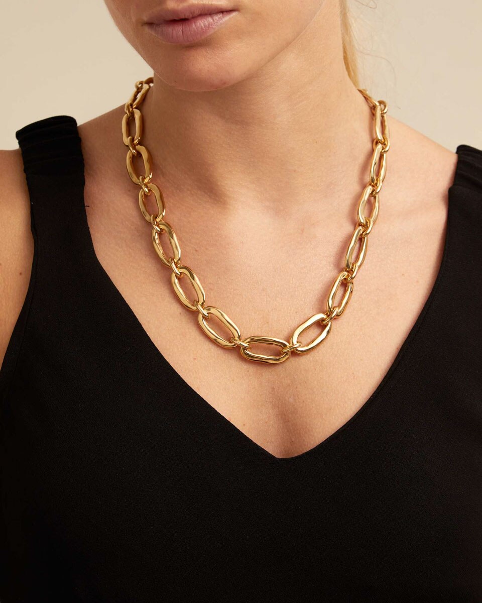 Colar de Elos Banhado a Ouro 18k Ouro-5