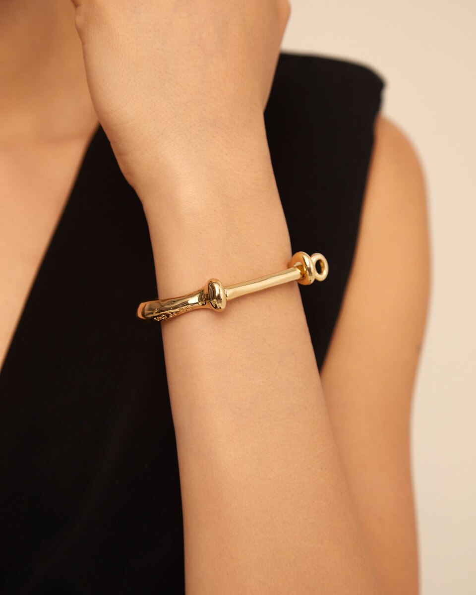 Pulseira Rígida Banhada a Ouro 18k Ouro-5