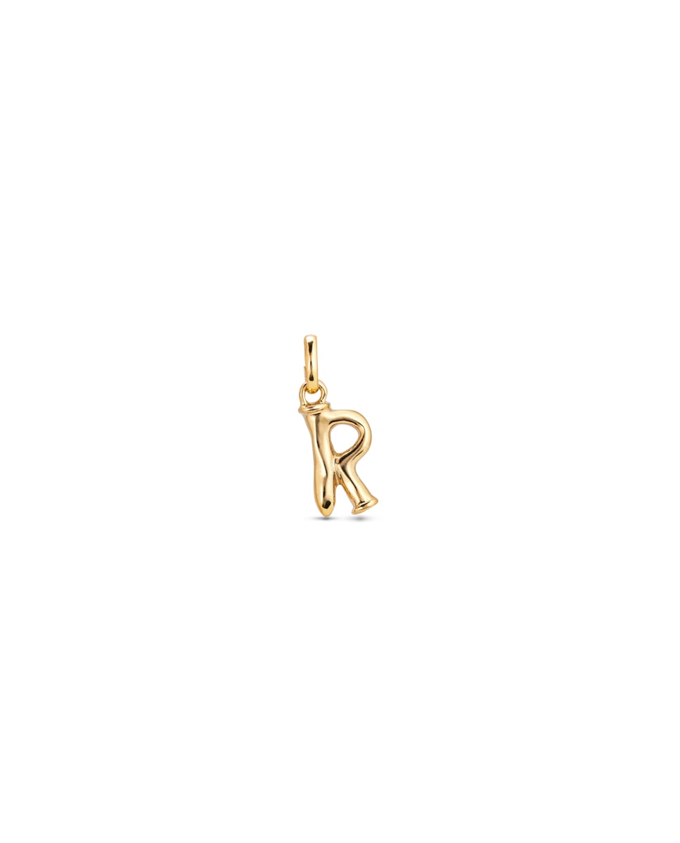Charm Banhado em Ouro 18k de Letra R Ouro-1