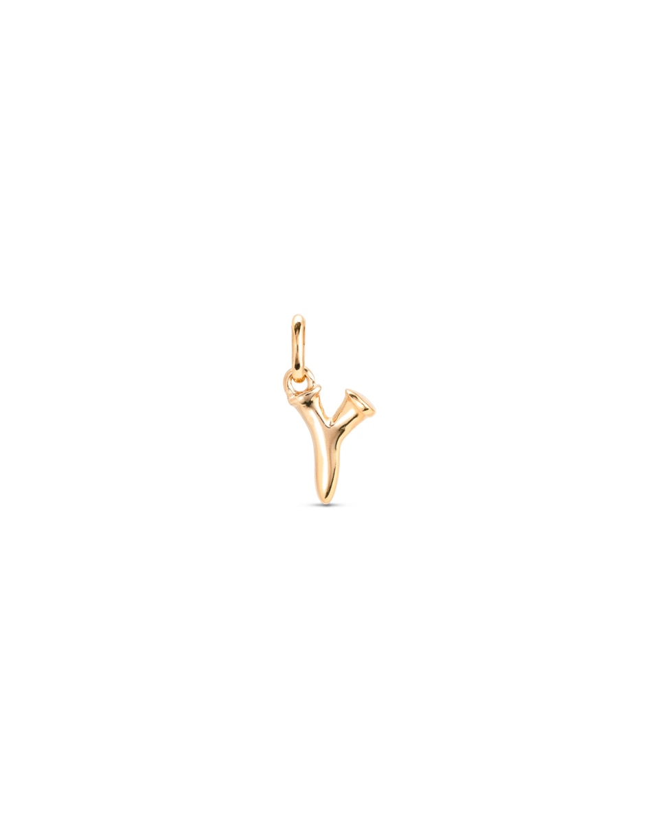 Charm Banhado em Ouro 18k de Letra Y Ouro-1