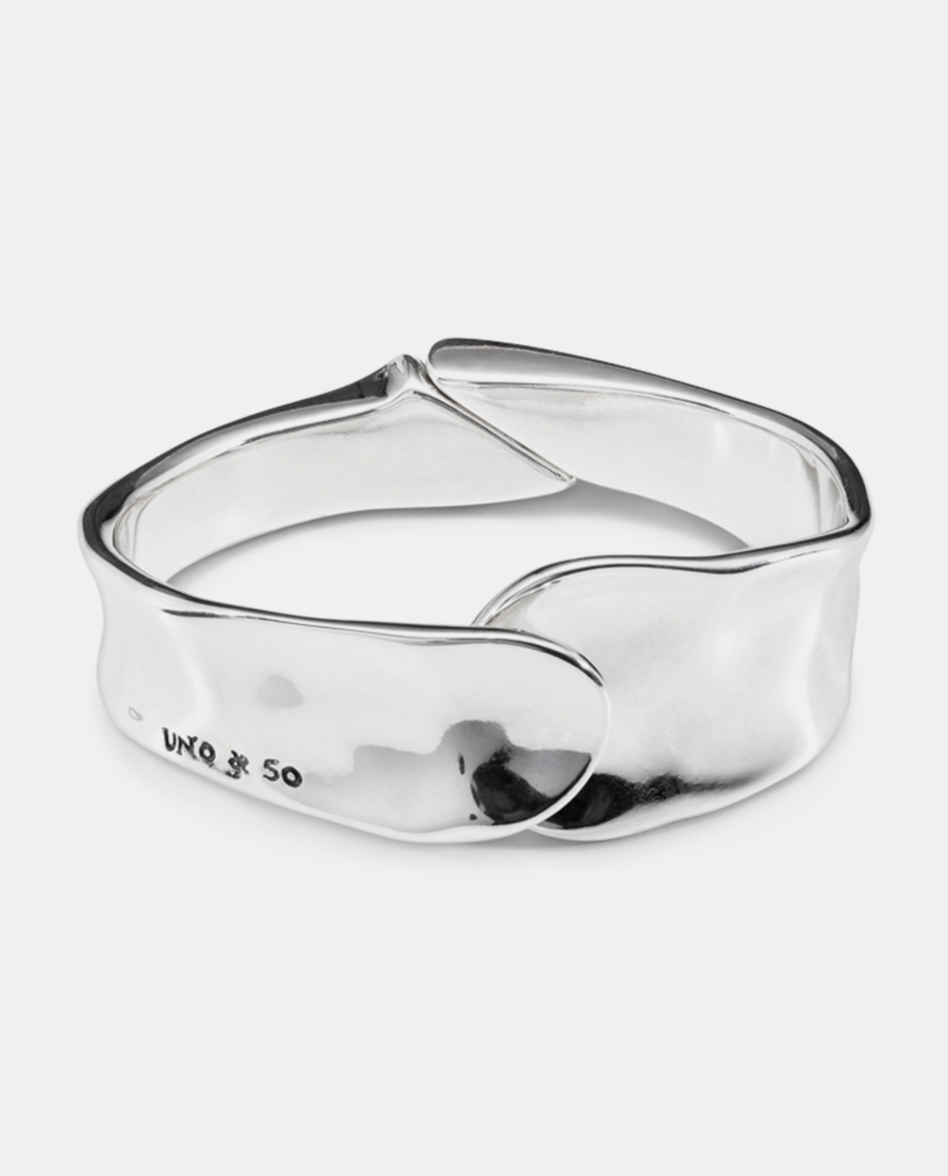 Pulseira Rígida Banhada em Prata de Lei Prata-1