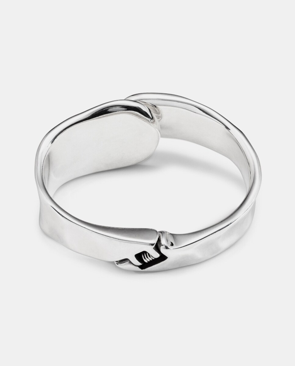 Pulseira Rígida Banhada em Prata de Lei Prata-3