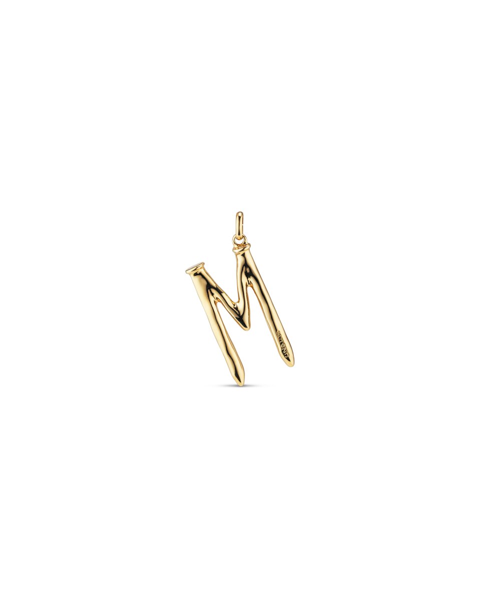 Pendente Banhado em Ouro 18k de Letra M Ouro-1