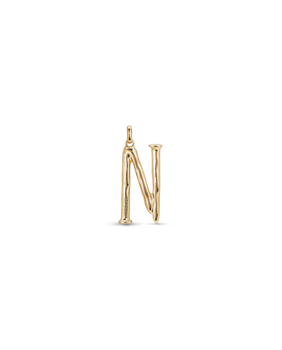 Pendente Banhado em Ouro 18k de Letra N Ouro-1