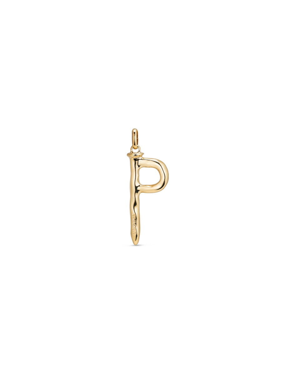 Pendentes Banhados em Ouro 18k de Letra P Ouro-1