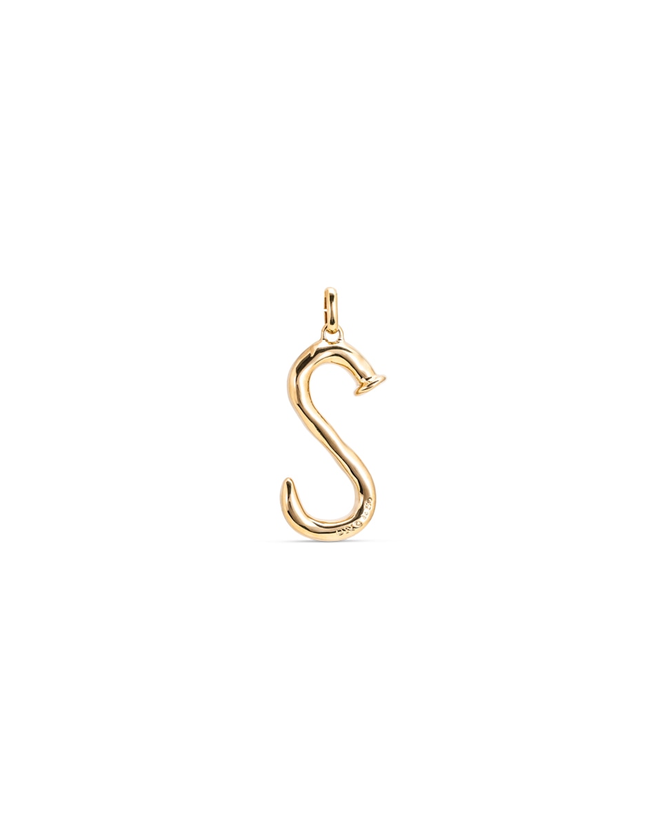 Pendente Banhado a Ouro 18k de Letra S Ouro-1