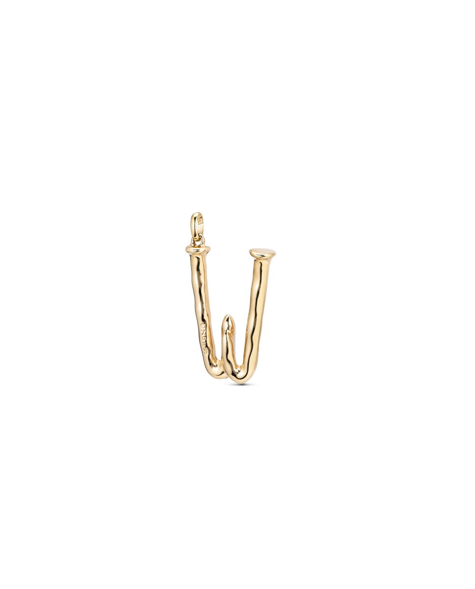 Pendentes Banhados a Ouro 18k de Letra W Ouro-2