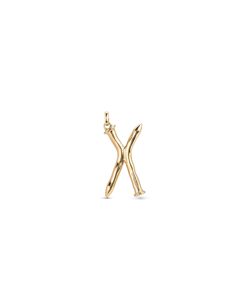 Pendente Banhado em Ouro 18k de Letra X Ouro-1