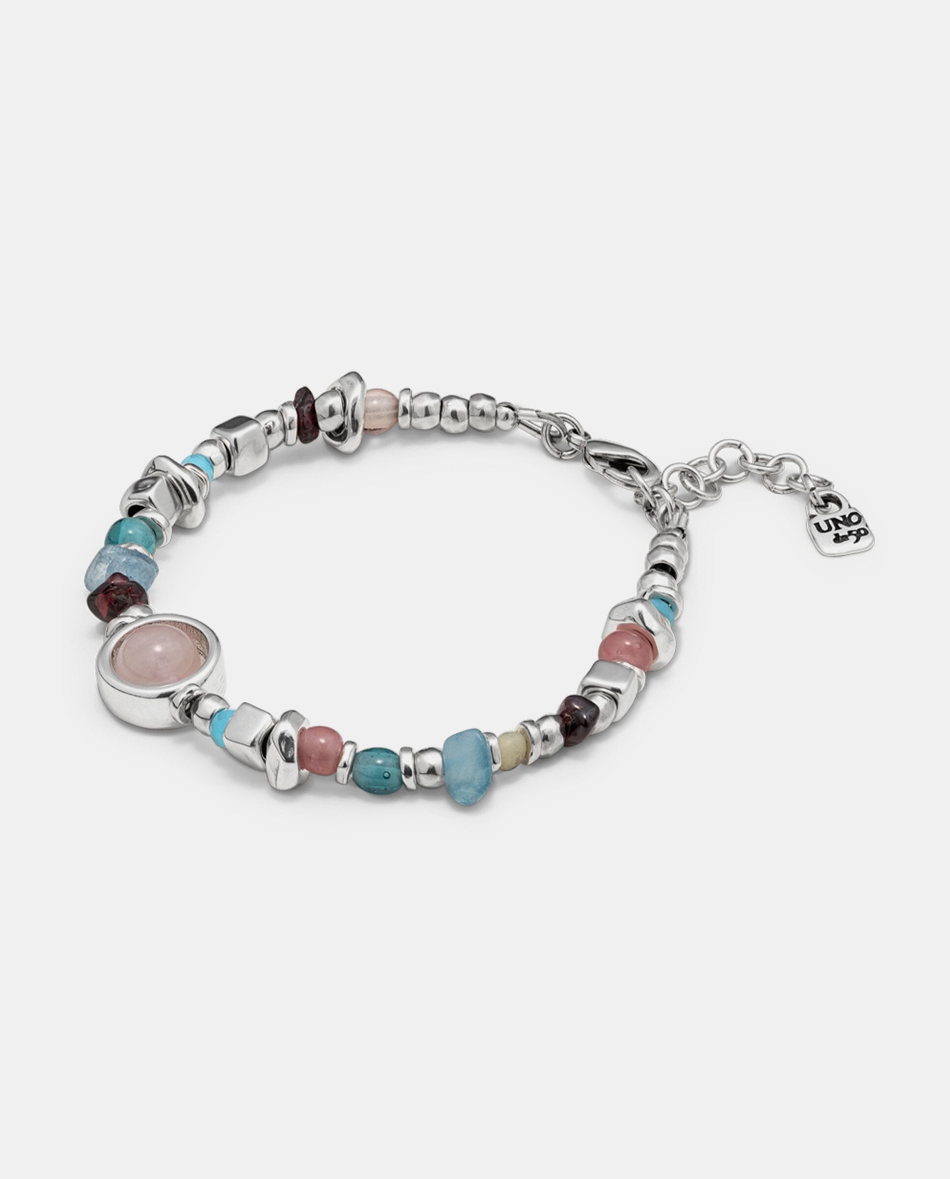 Pulseira Banhada em Prata de Lei com Pedras e Cristais Prata-3