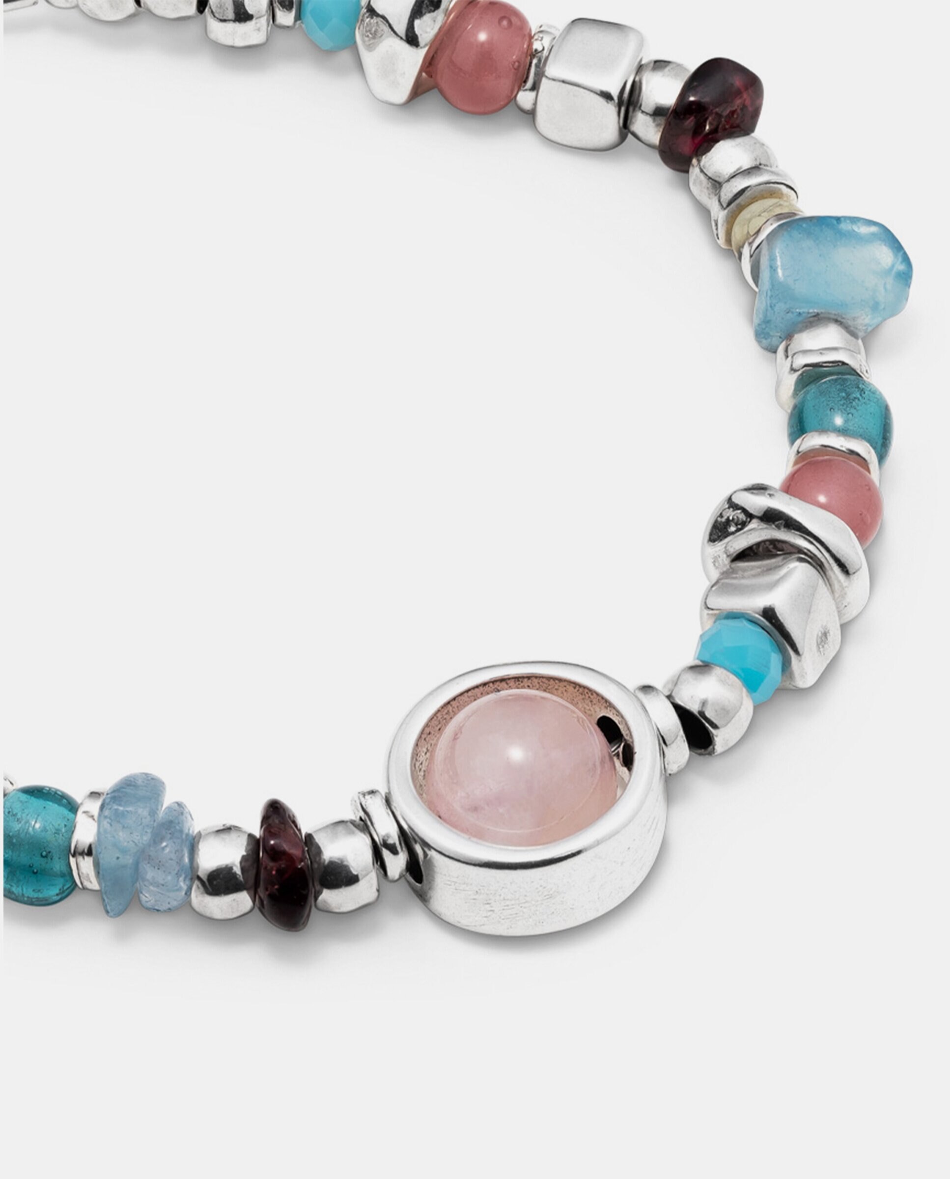 Pulseira Banhada em Prata de Lei com Pedras e Cristais Prata-4