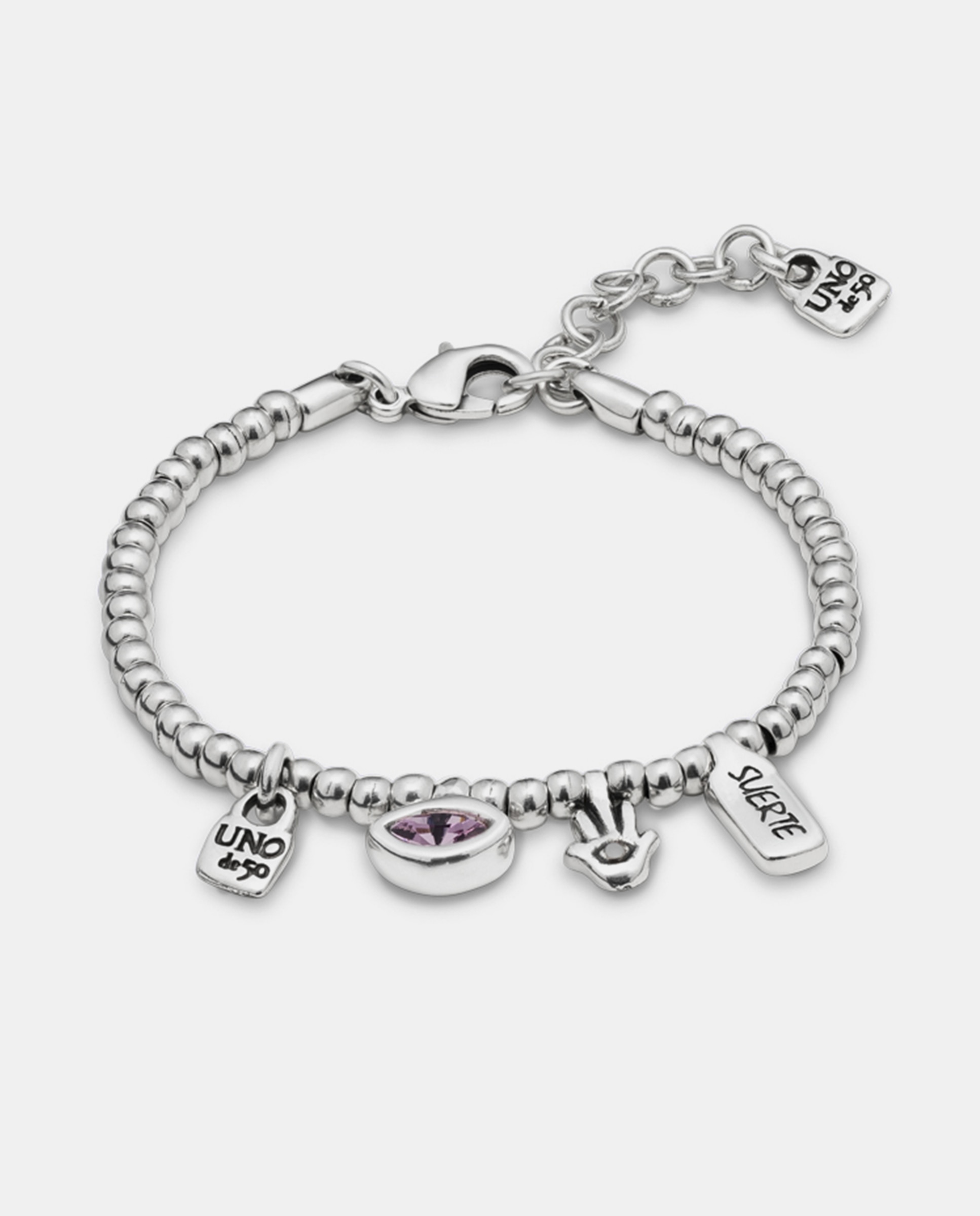 Pulseira Banhada em Prata de Lei e Cristal Prata-1