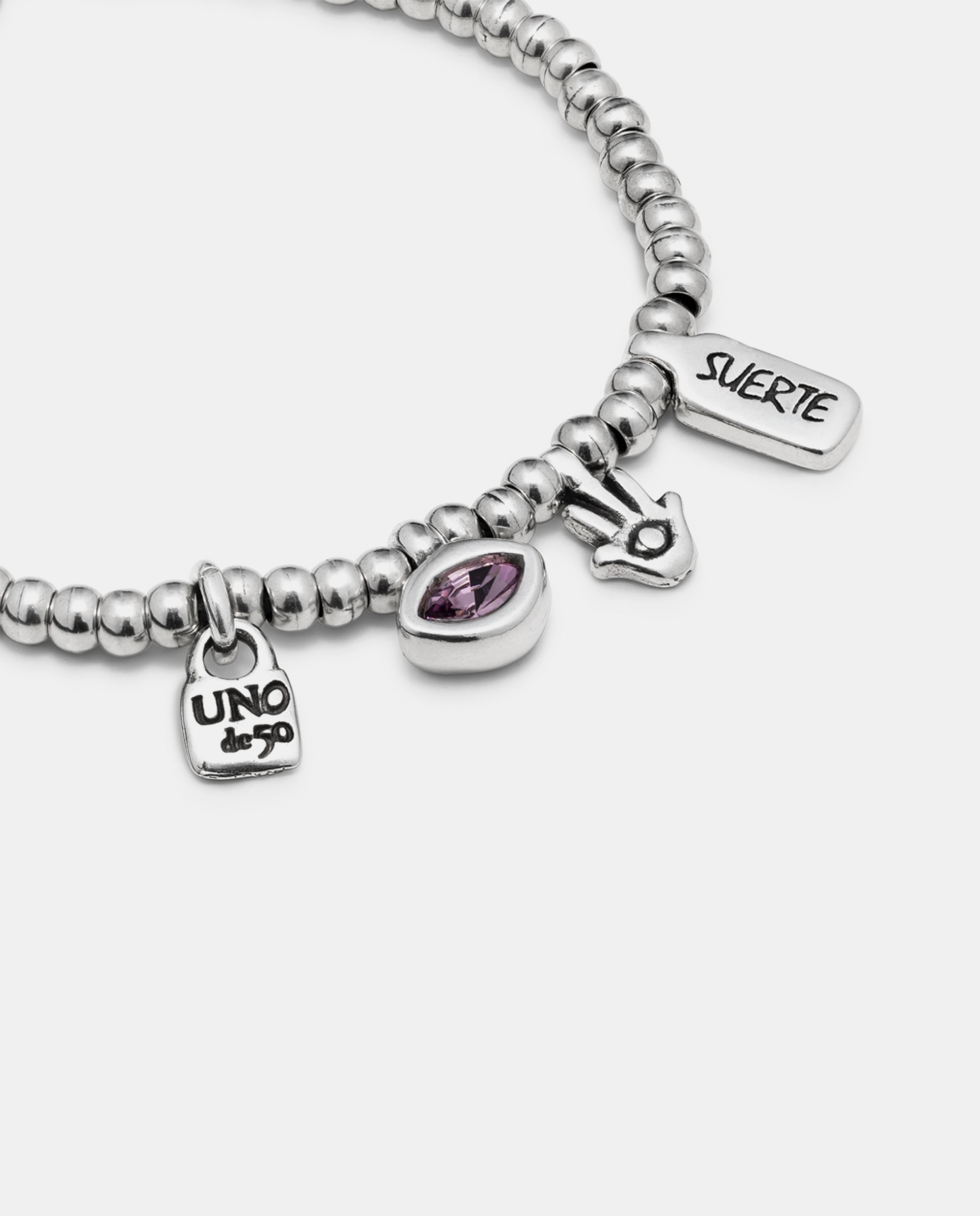 Pulseira Banhada em Prata de Lei e Cristal Prata-4