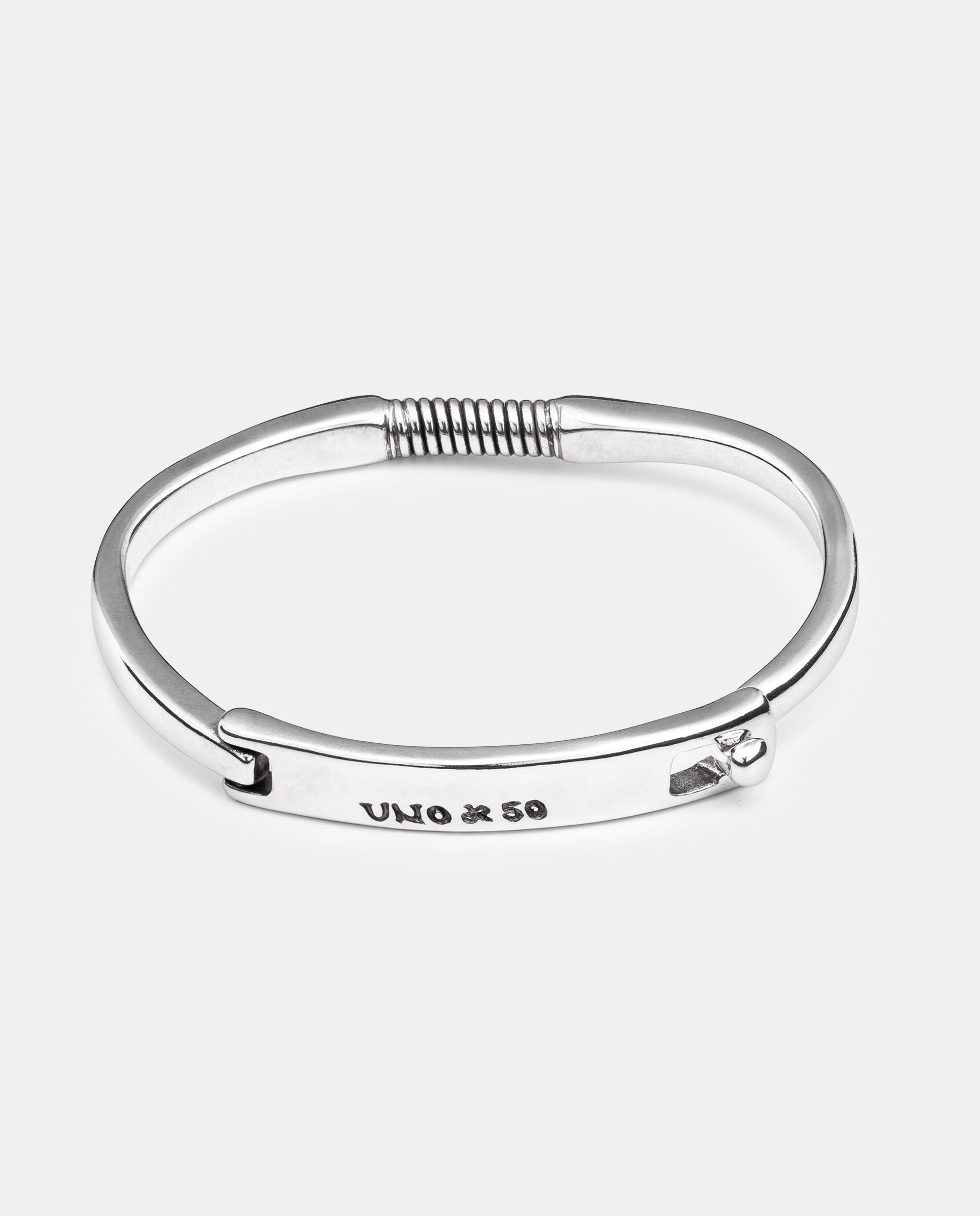 Pulseira Rígida Banhada em Prata de Lei Prata-1