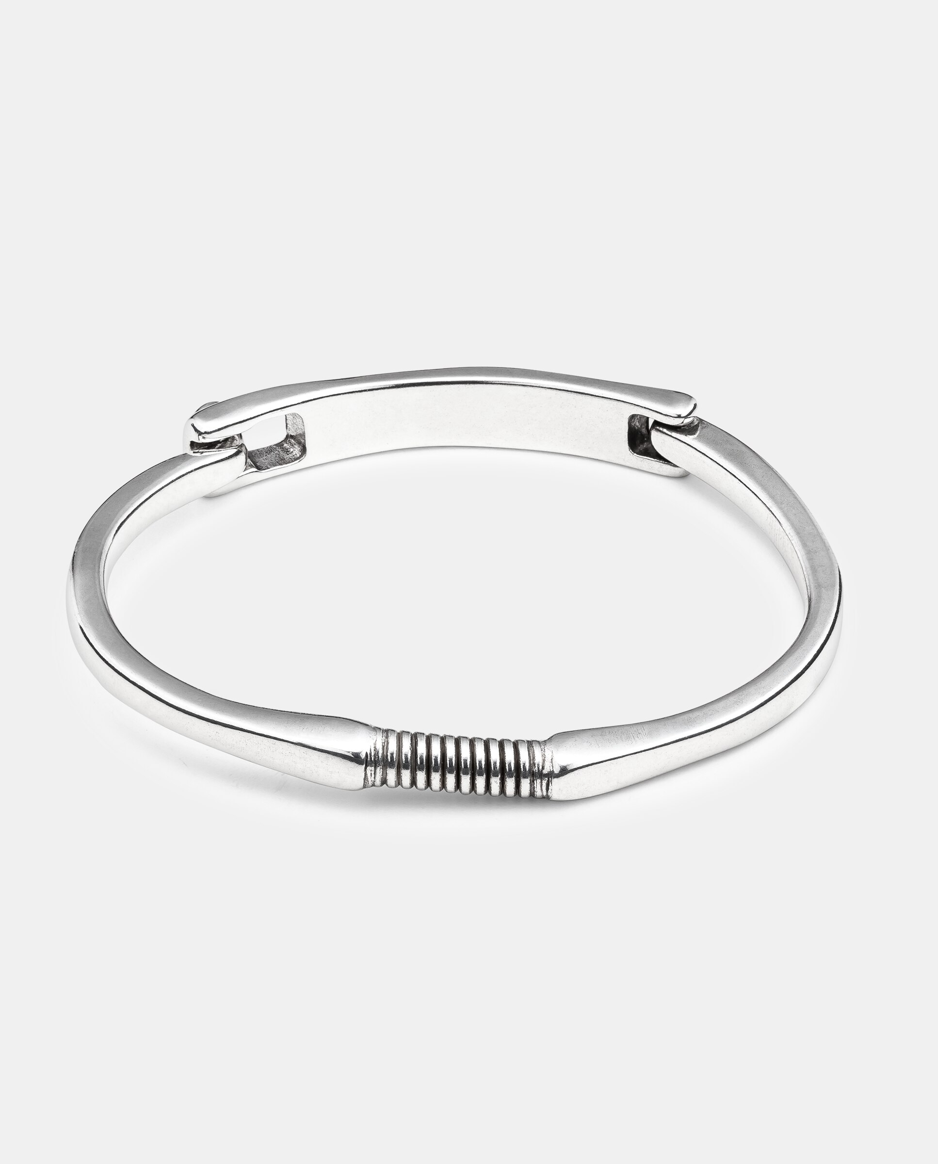 Pulseira Rígida Banhada em Prata de Lei Prata-3