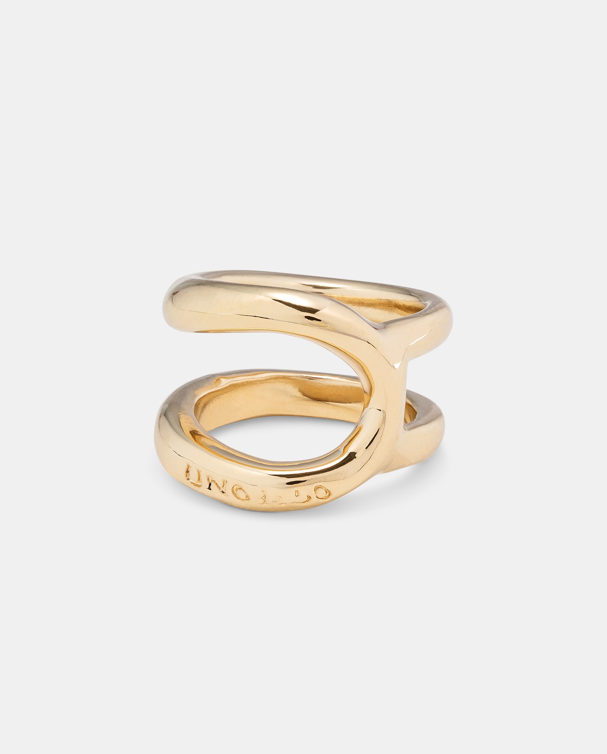 Anel Curvilíneo Banhado a Ouro de 18k Ouro-1
