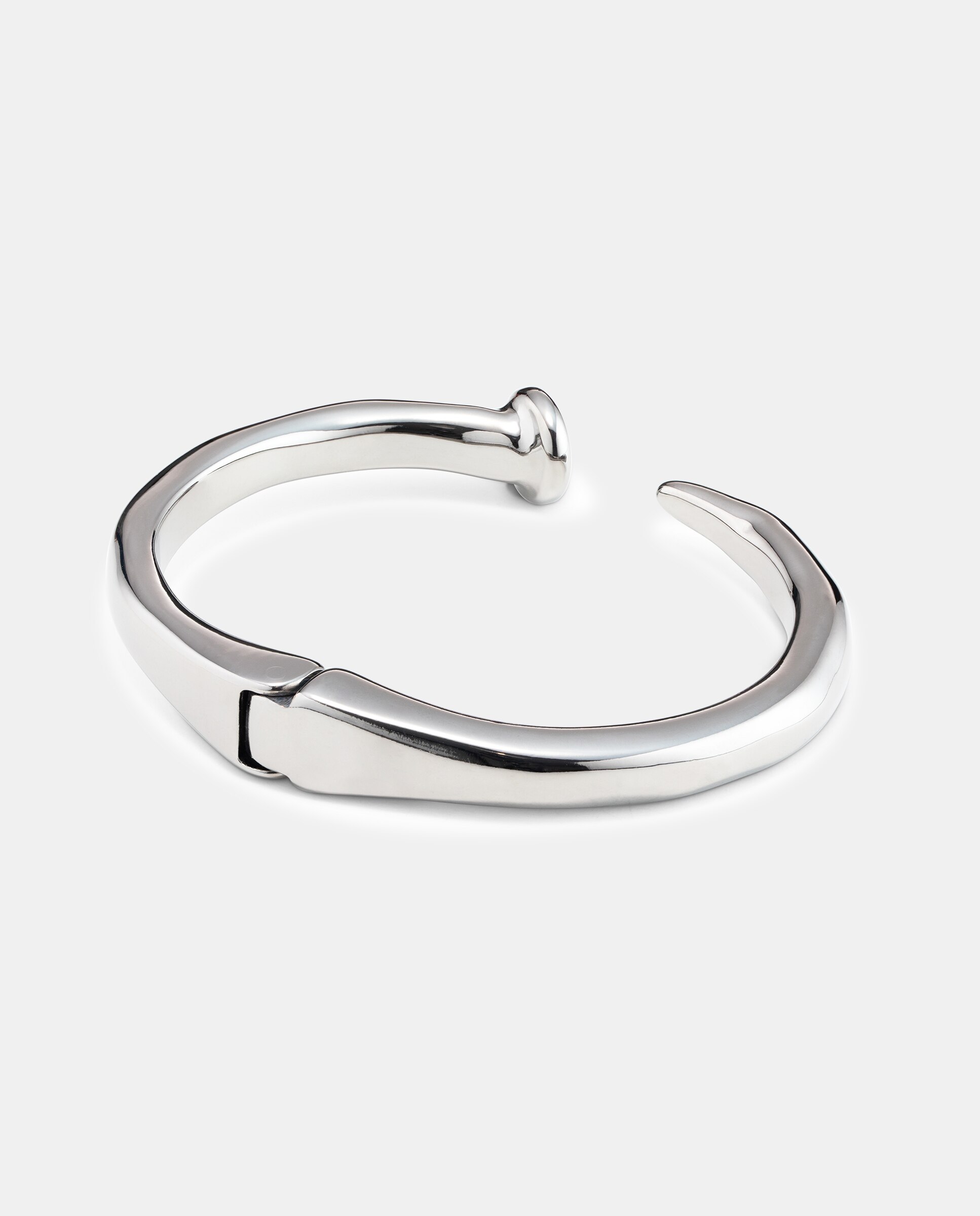 Pulseira Rígida Banhada em Prata de Lei Prata-3