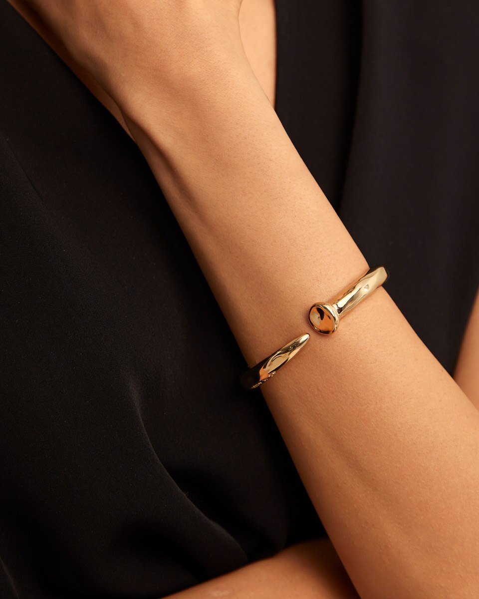 Pulseira Rígida Banhada a Ouro 18k Ouro-5