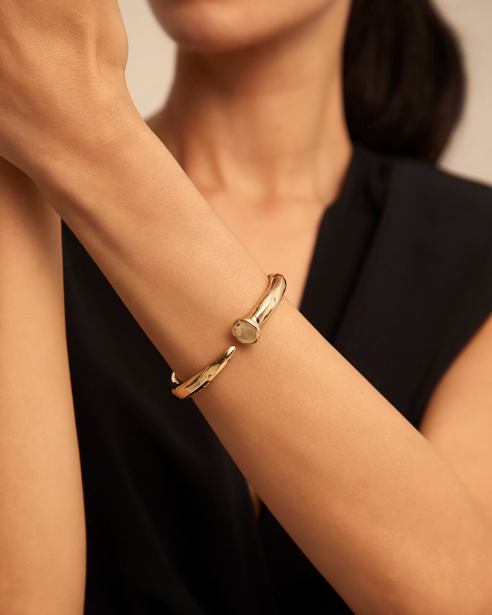 Pulseira Rígida Banhada a Ouro 18k Ouro-6