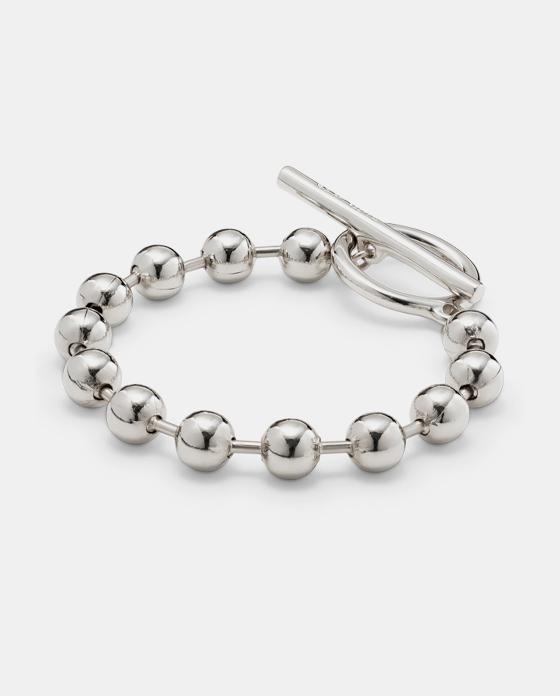 Pulseira de Corrente Banhada em Prata de Lei Prata-3