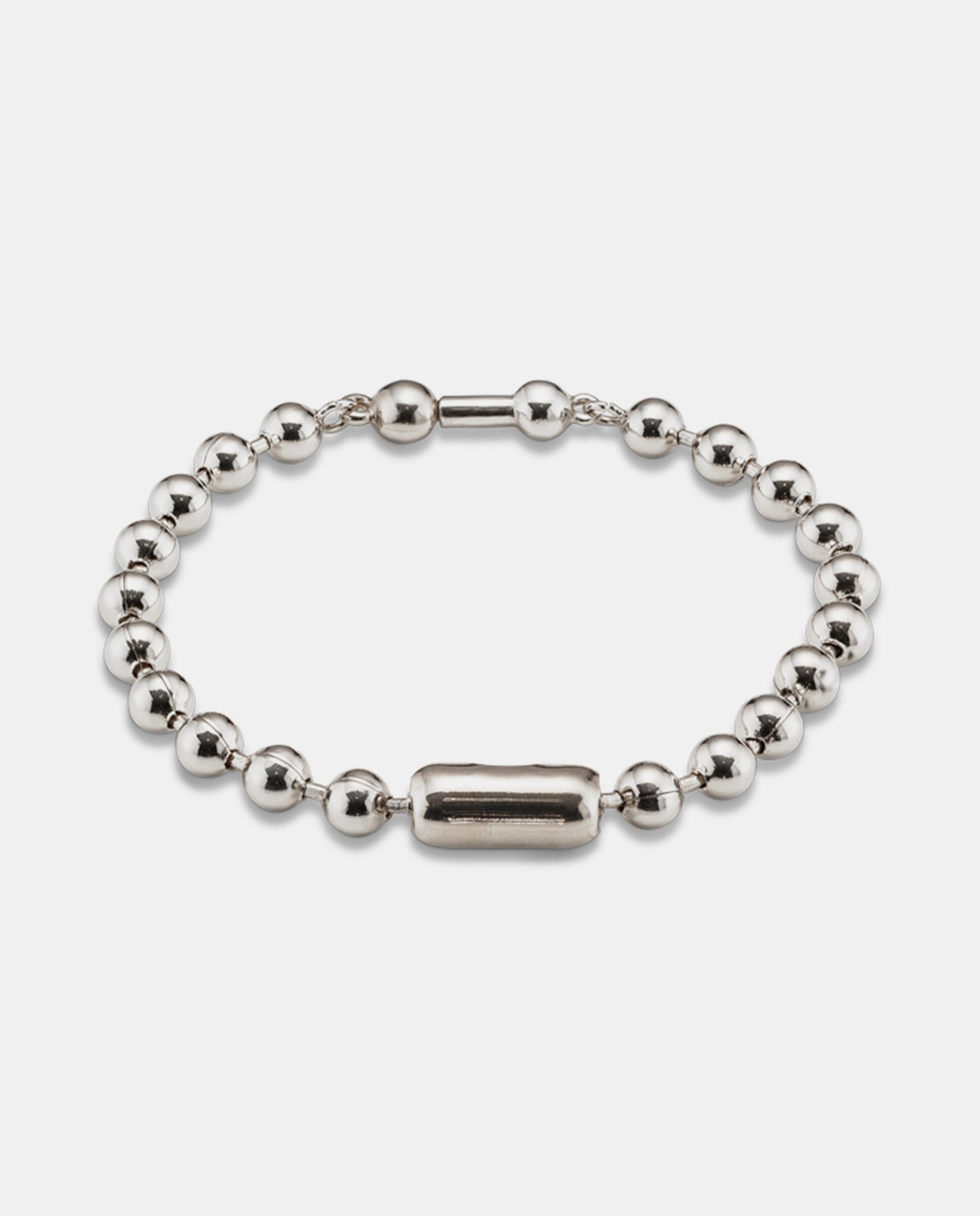 Pulseira de Corrente Banhada em Prata de Lei Prata-3
