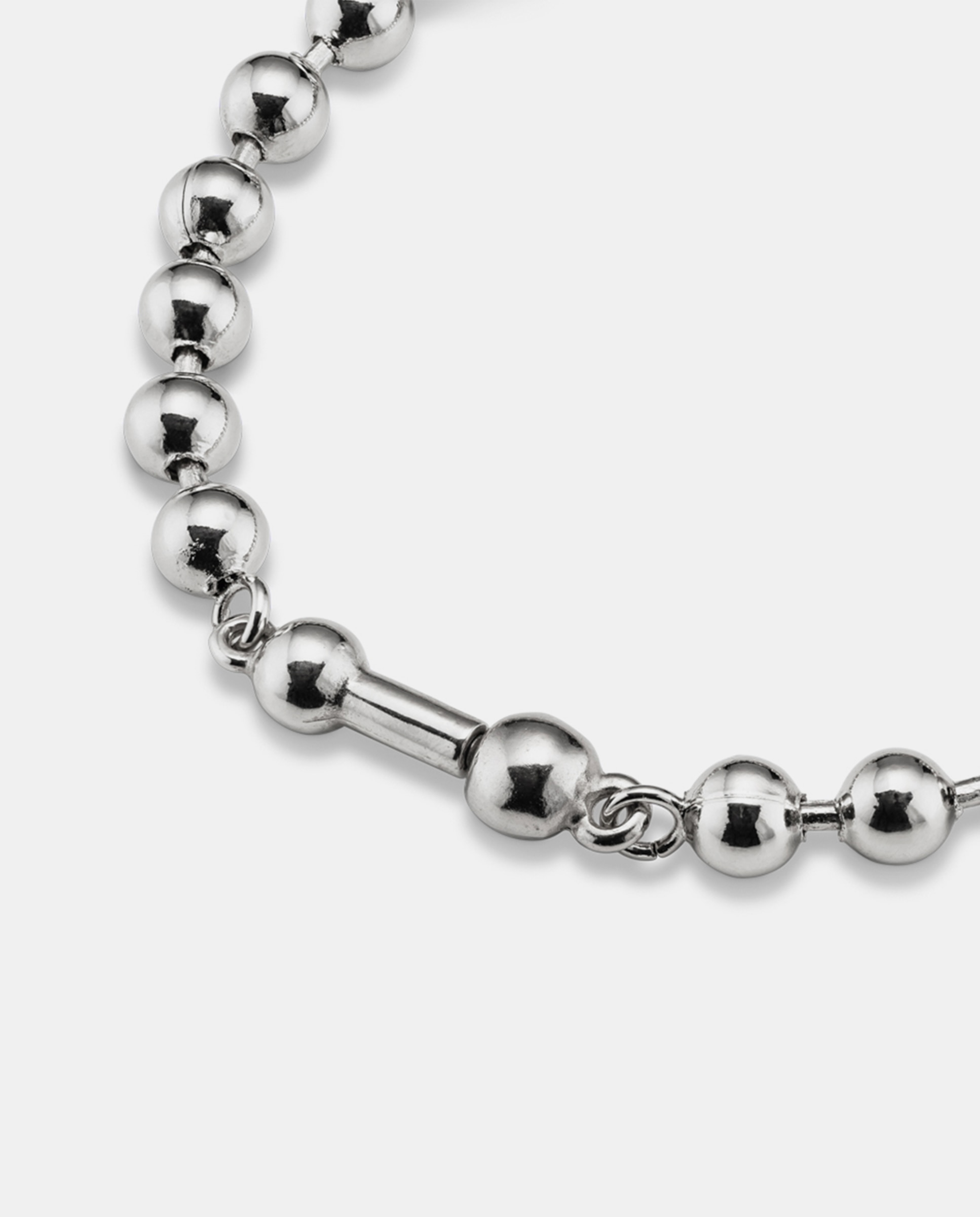 Pulseira de Corrente Banhada em Prata de Lei Prata-4