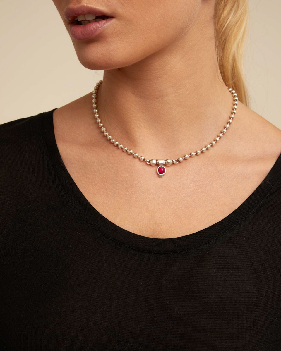 Charm Banhado em Prata de Lei com Pedra Ágata Prata-2